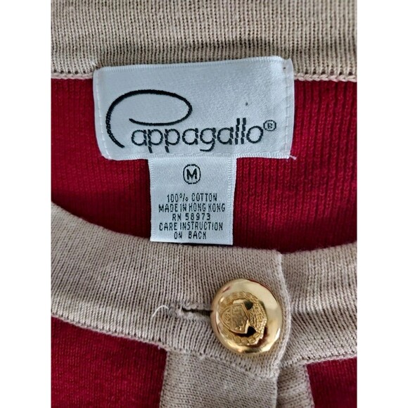 Vintage Pappagallo Embroidered Gold Sequin Cotton Sweater Women's Size Medium - Picture 3 of 5